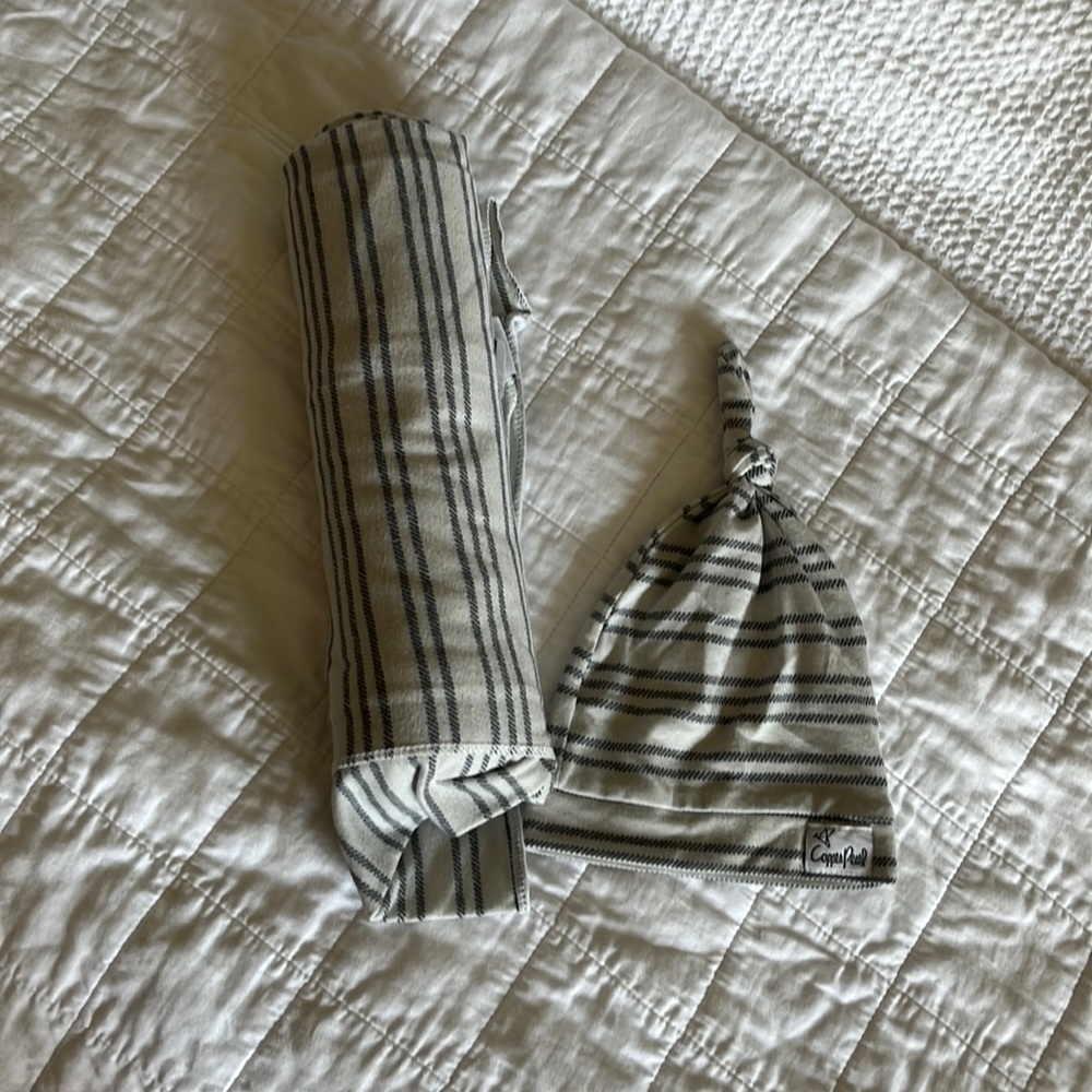 Copper Pearl Swaddle and Hat set